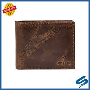 Men's Genuine Leather RFID-Blocking Bifold Wallet with Removable Card Case